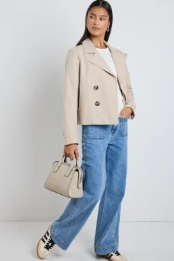 Stories be Told Pathway Taupe Cropped Trench Jacket