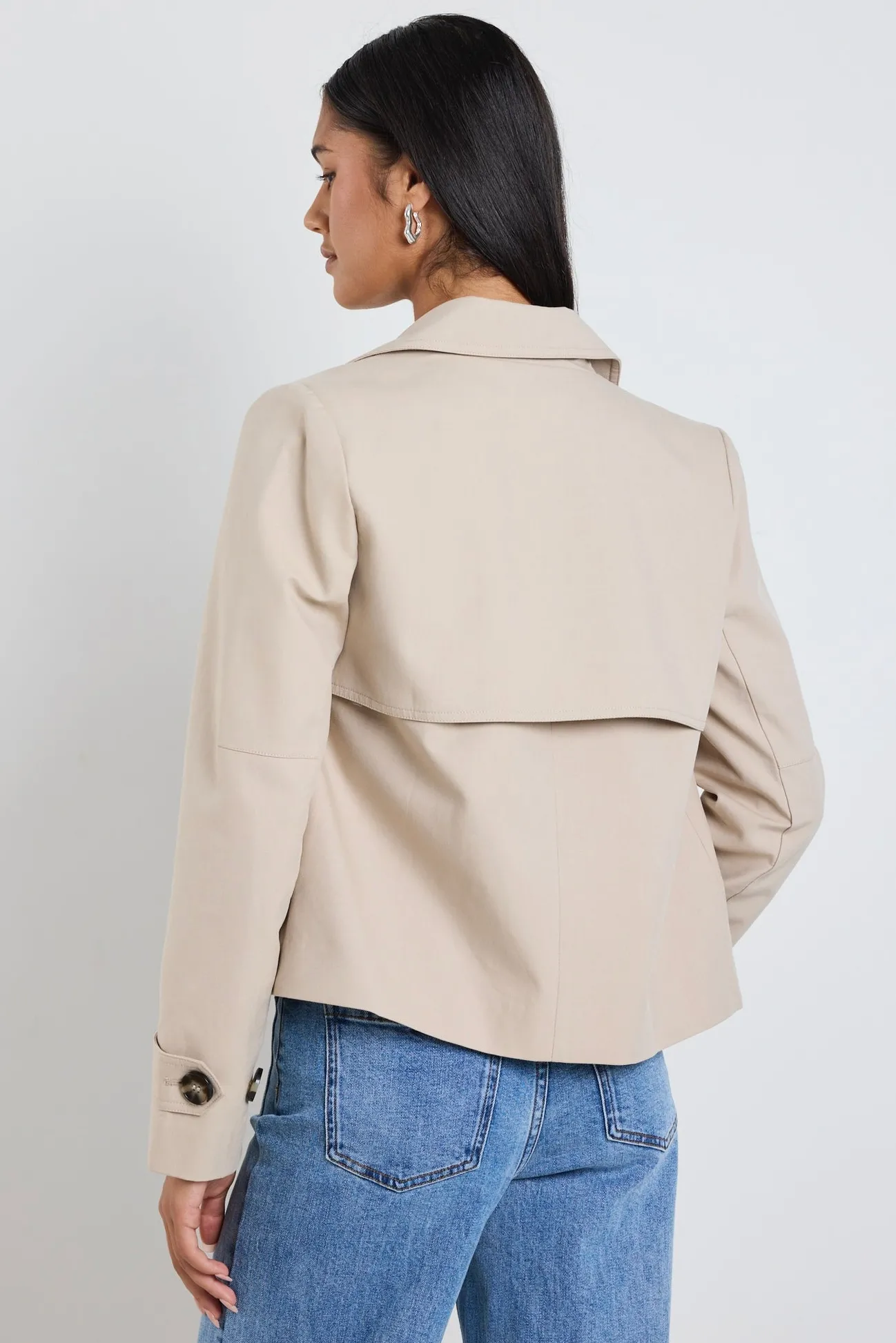 Stories be Told Pathway Taupe Cropped Trench Jacket