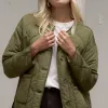 Stories be Told Peak Khaki Oversized Padded Shell Jacket