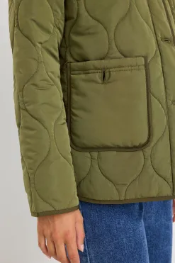 Stories be Told Peak Khaki Oversized Padded Shell Jacket
