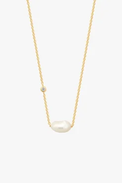 Ania Haie Pearl Bar Gold Necklace