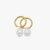 Sophie Pearl Gold Hoop Huggies