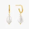 Ania Haie Pearl Mini Hoop Gold Earrings