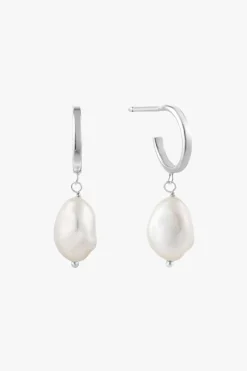 Ania Haie Pearl Mini Hoop Silver Earrings