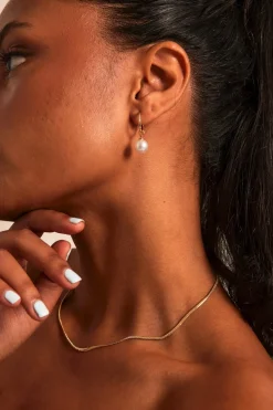 Humble + Heart Pearl Sleeper Gold Earrings