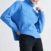 Ivy + Jack Penelope Azure Blue Roll Neck Knit Jumper