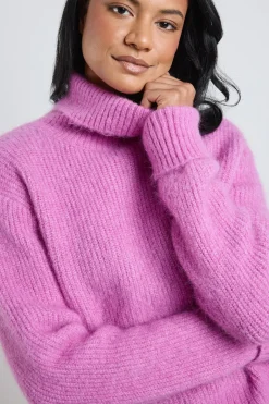 Ivy + Jack Penelope Fuchsia Roll Neck Knit Jumper