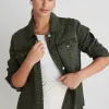 Among the Brave Penny Dark Khaki Denim Shacket