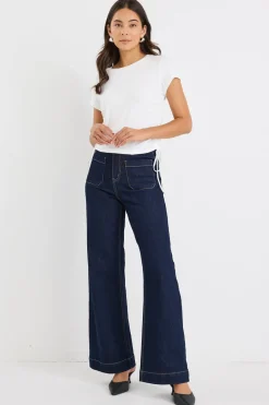 Among the Brave Perfect White Rib Rouched Side Crop Tee
