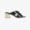 EOS Petora Black Cross Leather Mule