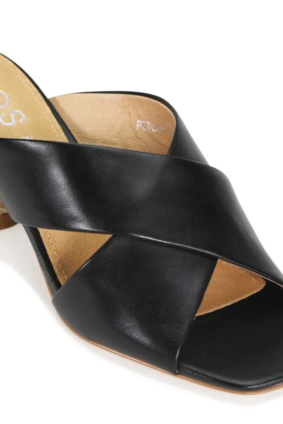 EOS Petora Black Cross Leather Mule