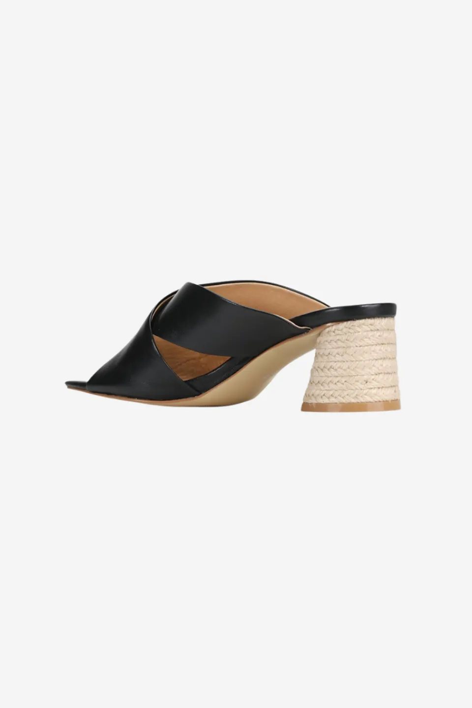 EOS Petora Black Cross Leather Mule