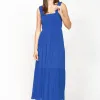 Ketz-Ke Piha Cobalt Tiered Maxi Dress