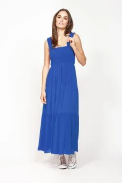 Ketz-Ke Piha Cobalt Tiered Maxi Dress