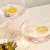 Willow u0026 Mae Pink Ripple Martini Glass