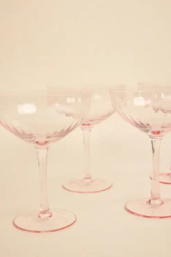 Willow u0026 Mae Pink Ripple Martini Glass