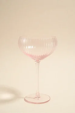 Willow u0026 Mae Pink Ripple Wide Champagne Wine Glass