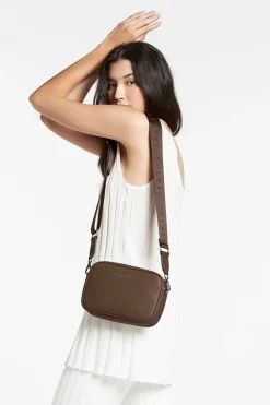 Status Anxiety Plunder Cocoa Crossbody Bag Webbed Strap