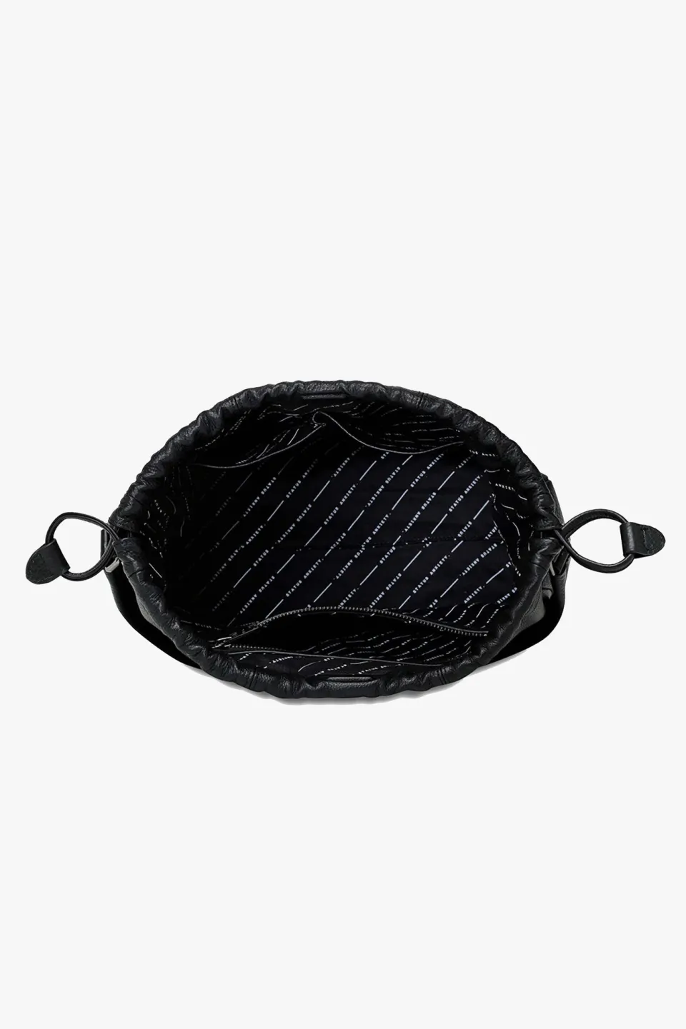 Status Anxiety Point Of No Return Black Drawstring Shoulder Bag