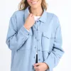 Elm Poppy Steel Blue Fleece Jacket