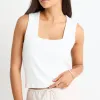 Among the Brave Positive Cream Rib Square Neck Tank