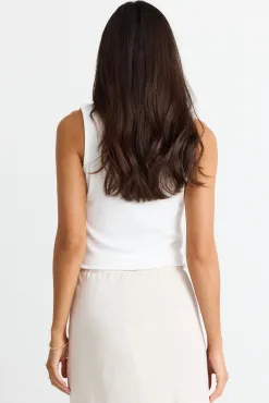 Among the Brave Positive Cream Rib Square Neck Tank
