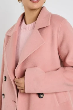 Ivy + Jack Prestige Blush Wool Blend Short Double Breasted Coat