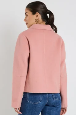 Ivy + Jack Prestige Blush Wool Blend Short Double Breasted Coat