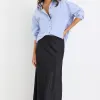Stories be Told Prodigy Black Satin Bias Maxi Skirt
