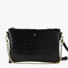 Peta + Jain Qunicy Black Pebble Vegan Recycled Leather Crossbody Bag with Gold Hardware
