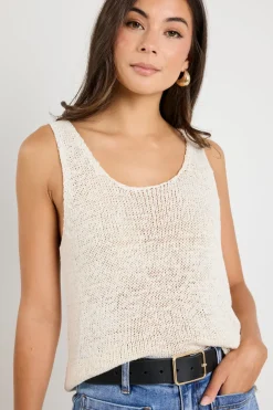 RE:UNION Label Reef Ivory Relaxed Knit Tank Top