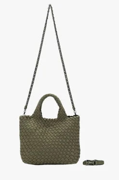 Black Caviar Reeva Light Olive Woven Mini Bag