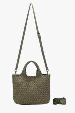 Black Caviar Reeva Light Olive Woven Mini Bag