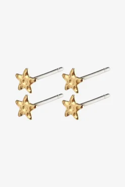 Pilgrim Regina mini Star Stud Gold Earrings Two Pack EOL