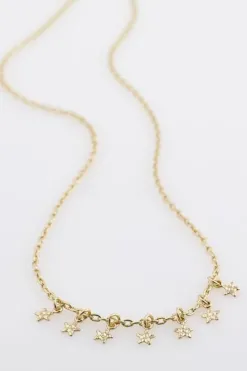 Pilgrim Regina Seven Mini Stars Gold Pendant EOL Necklace