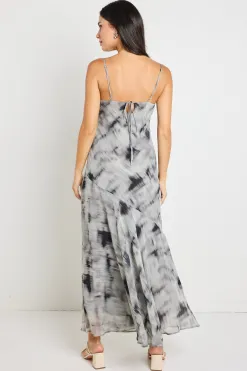 Stories be Told Reign Charcoal Strappy Maxi Slip Dress