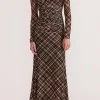 Staple The Label Reign Check Mesh LS Midi Dress