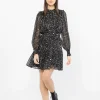 Seeking Lola Remember Golden Glitter Shoulder Mini Dress