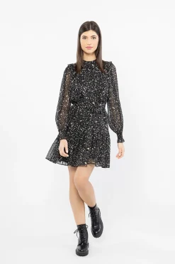 Seeking Lola Remember Golden Glitter Shoulder Mini Dress