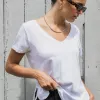 Humble + Heart Respect Relaxed White V Neck Organic Tee