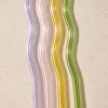 Sucker Reusable Glass Multi Colour Wavy Drinking Straws