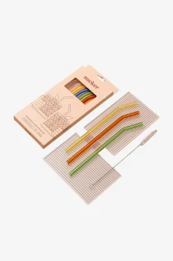 Sucker Reusable Glass Multi Colour Drinking Straws