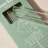 Sucker Reusable Glass Transparent Smoothie Straws