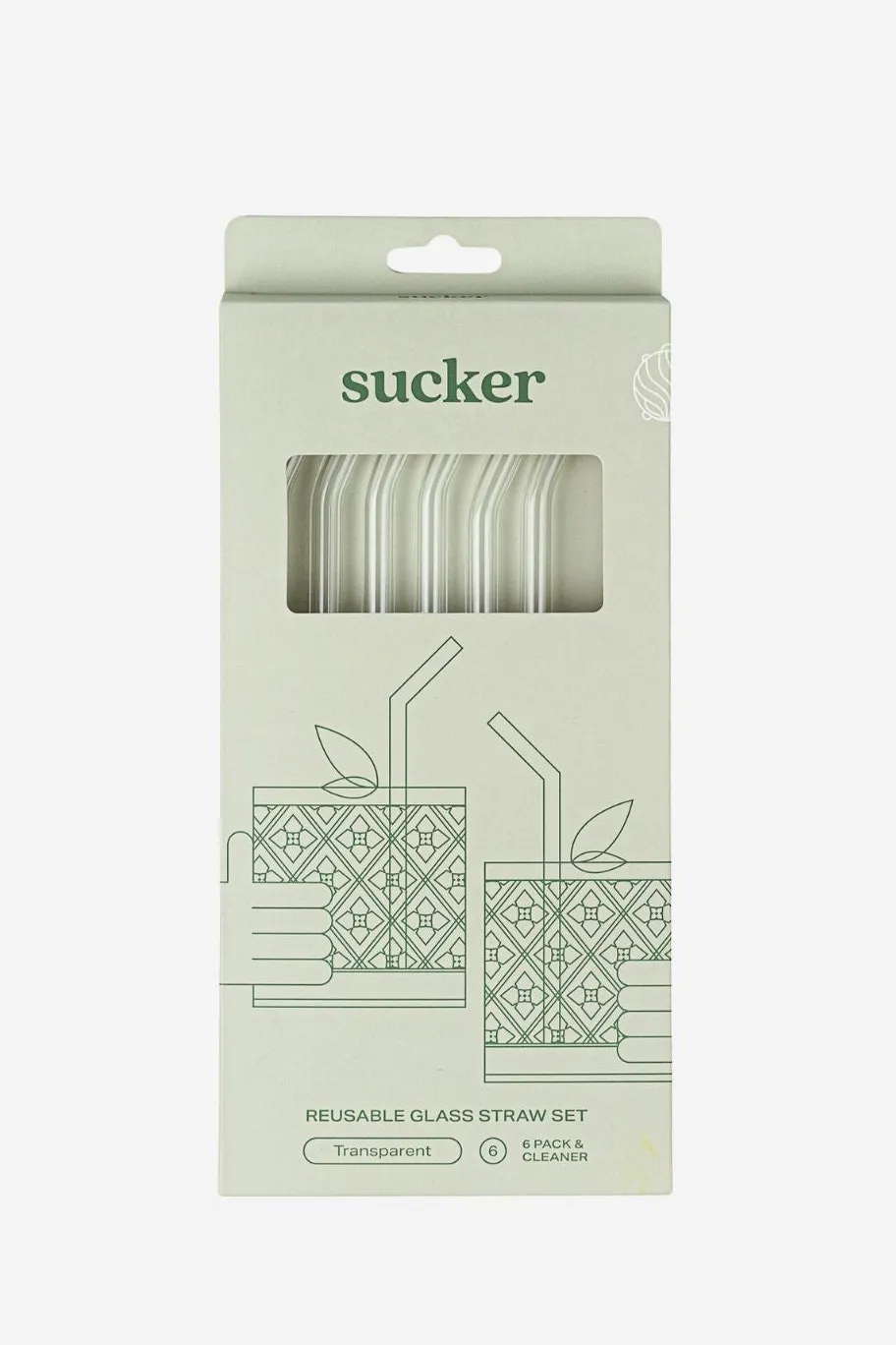 Sucker Reusable Glass Transparent Drinking Straws
