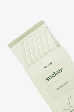 Sucker Reusable Glass Transparent Drinking Straws