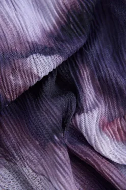 Stories be Told Revel Lilac Crinkle Mesh LS Maxi Dress