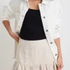 Among the Brave Revival Natural Linen Tiered Mini Skirt
