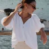 RE:UNION Label Revolutionary White Linen Relaxed LS Top