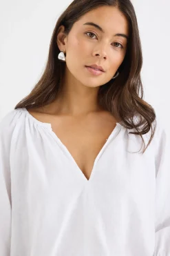 RE:UNION Label Revolutionary White Linen Relaxed LS Top