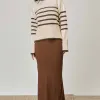 Mon Renn Rhythm Oatmeal Coffee Stripe Knit